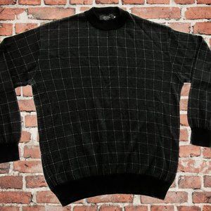 Mauro Milandri Merino Wool Blend Sweater Size 58 XXL Men's Black Made Italy NWOT